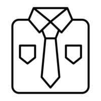icône de ligne de chemise d'affaires vecteur