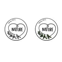 abstrait logo conception avec main dessiné. biologique nourriture , Naturel des produits. minimal boho style. vecteur