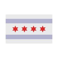 Chicago Illinois drapeau sur blanc Contexte vecteur