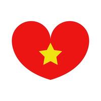 vietnam cœur drapeau sur blanc Contexte vecteur