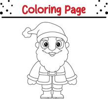 mignonne Père Noël claus coloration livre page pour adultes et des gamins vecteur