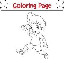 mignonne peu garçon coloration livre page pour les enfants vecteur