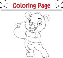 mignonne peu ours coloration page. mignonne coloration livre pour des gamins vecteur