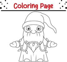 mignonne gnomes coloration page. mignonne coloration livre pour des gamins vecteur