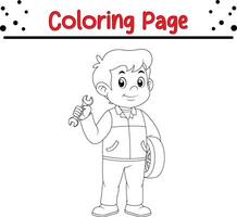 construction ouvrier coloration livre page pour les enfants vecteur