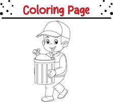 assainissement ouvrier profession coloration livre page pour des gamins et adultes vecteur
