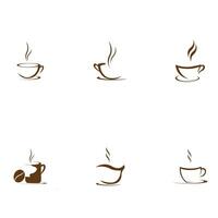 café tasse ensemble logo vecteur