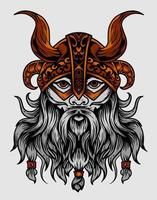 tête de viking illustration vectorielle sur fond blanc vecteur