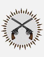 illustration vectorielle logo de pistolets vintage vecteur