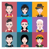 Ensemble d&#39;avatars colorés de personnages vecteur