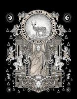 illustration vectorielle le roi de style gothique vintage satan vecteur