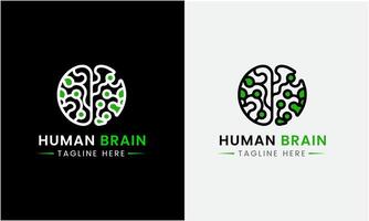 arbre cerveau logo concept. Humain esprit, esprit croissance, Humain cerveau avec Puissance ampoule, cerveau avec feuille, logo concept idée symbole, cerveau recharger, cerveau améliorer vecteur