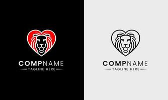 Lion minimaliste logo, Roi Lion symbole dans rouge noir, Jaune couleur, Lion visage avec Feu icône rouge cerf zoo forêt vecteur