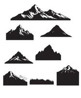 Montagne silhouette icône ensemble pour logo vecteur