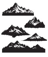 Montagne silhouette icône ensemble pour logo vecteur