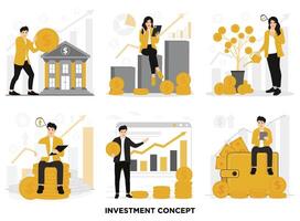 plat investissement financier croissance concept illustration vecteur