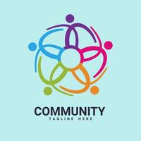 communauté abstrait logo, travail en équipe, coloré vecteur