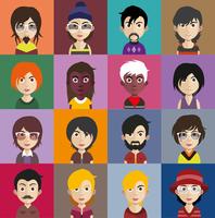 Ensemble d&#39;avatars colorés de personnages vecteur