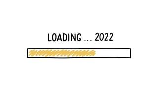 Doodle de barre de chargement du nouvel an 2022 vecteur