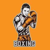 boxe logo, donner un coup boxe illustration graphique vecteur