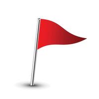 rouge épingle drapeau sur blanc vecteur