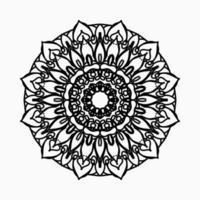 motif circulaire en forme de mandala avec fleur pour la décoration de tatouage mandala au henné. vecteur