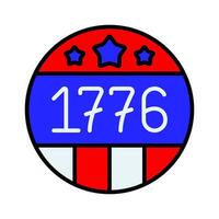 1776 badge icône. rond badge avec étoiles, rayures, et le année 1776. américain indépendance et patriotisme concept. vecteur