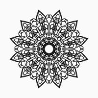 motif circulaire en forme de mandala avec fleur pour la décoration de tatouage mandala au henné. vecteur