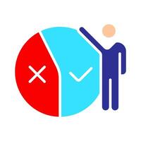 diagramme avec sortie sondage icône. élections, analyse, voter, vérifier timbres, vote, candidat, électeur, vote gare, président, parlement, électronique vote, débat, élection campagne. vecteur