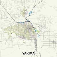 Yakima, Washington, Etats-Unis carte affiche art vecteur