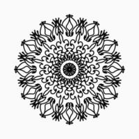 motif circulaire en forme de mandala avec fleur pour la décoration de tatouage mandala au henné. vecteur