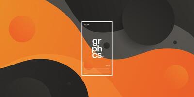 abstrait 3d vague art Contexte conception avec foncé gris et Orange combinaison pour conception. eps10 vecteur