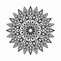 motif circulaire en forme de mandala avec fleur pour la décoration de tatouage mandala au henné. vecteur