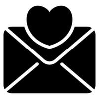 icône de glyphe de lettre d'amour vecteur