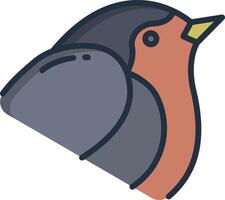 Robin oiseau linéaire Couleur illustration vecteur