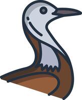 Jacana oiseau linéaire Couleur illustration vecteur