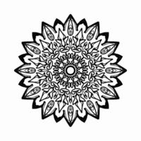 motif circulaire en forme de mandala avec fleur pour la décoration de tatouage mandala au henné. vecteur