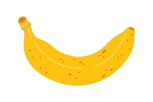 dessin animé banane icône. main tiré mûr banane, branché plat style Jaune fruit. tropical fruit, banane casse-croûte ou végétarien nutrition. isolé sur blanc illustration vecteur