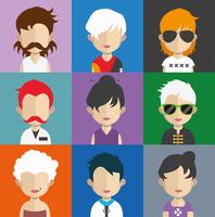 Ensemble d&#39;avatars colorés de personnages vecteur