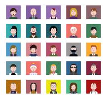 Ensemble d&#39;avatars colorés de personnages vecteur