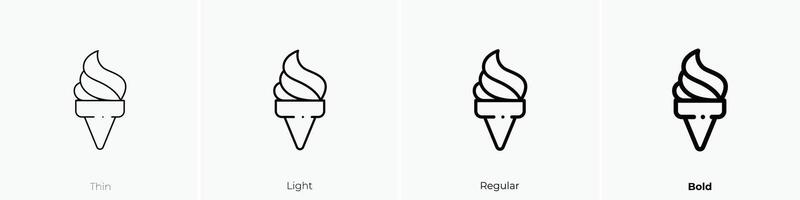 la glace crème icône. mince, lumière, ordinaire et audacieux style conception isolé sur blanc Contexte vecteur