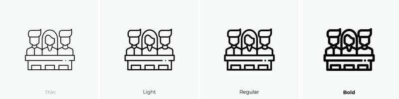 jury icône. mince, lumière, ordinaire et audacieux style conception isolé sur blanc Contexte vecteur