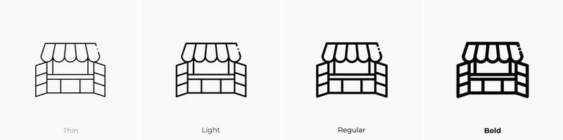 kiosque icône. mince, lumière, ordinaire et audacieux style conception isolé sur blanc Contexte vecteur