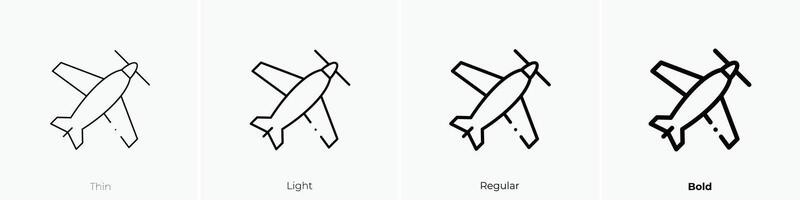 lumière avion icône. mince, lumière, ordinaire et audacieux style conception isolé sur blanc Contexte vecteur