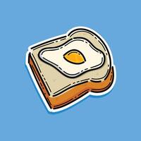 pain grillé pain Oeuf illustration conception isolé dans bleu Contexte. savoureux sandwich et pain tranche ou pain grillé avec Garniture un Oeuf vecteur