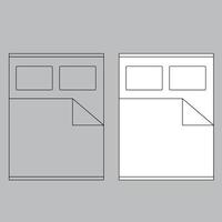 lit icône pour maison plan conception. contour lit icône. contour lit icône vecteur