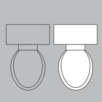 Haut vue toilette icône pour maison plan conception. toilette icône contour. toilette icône contour vecteur