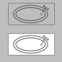 Haut vue baignoire icône pour maison plan conception. baignoire icône contour. baignoire icône contour vecteur