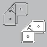 Haut vue évier icône pour maison plan conception. évier icône contour. évier icône contour vecteur