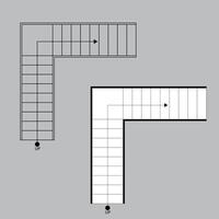 Haut vue escaliers icône pour maison plan conception. contour échelle icône. contour échelle icône vecteur